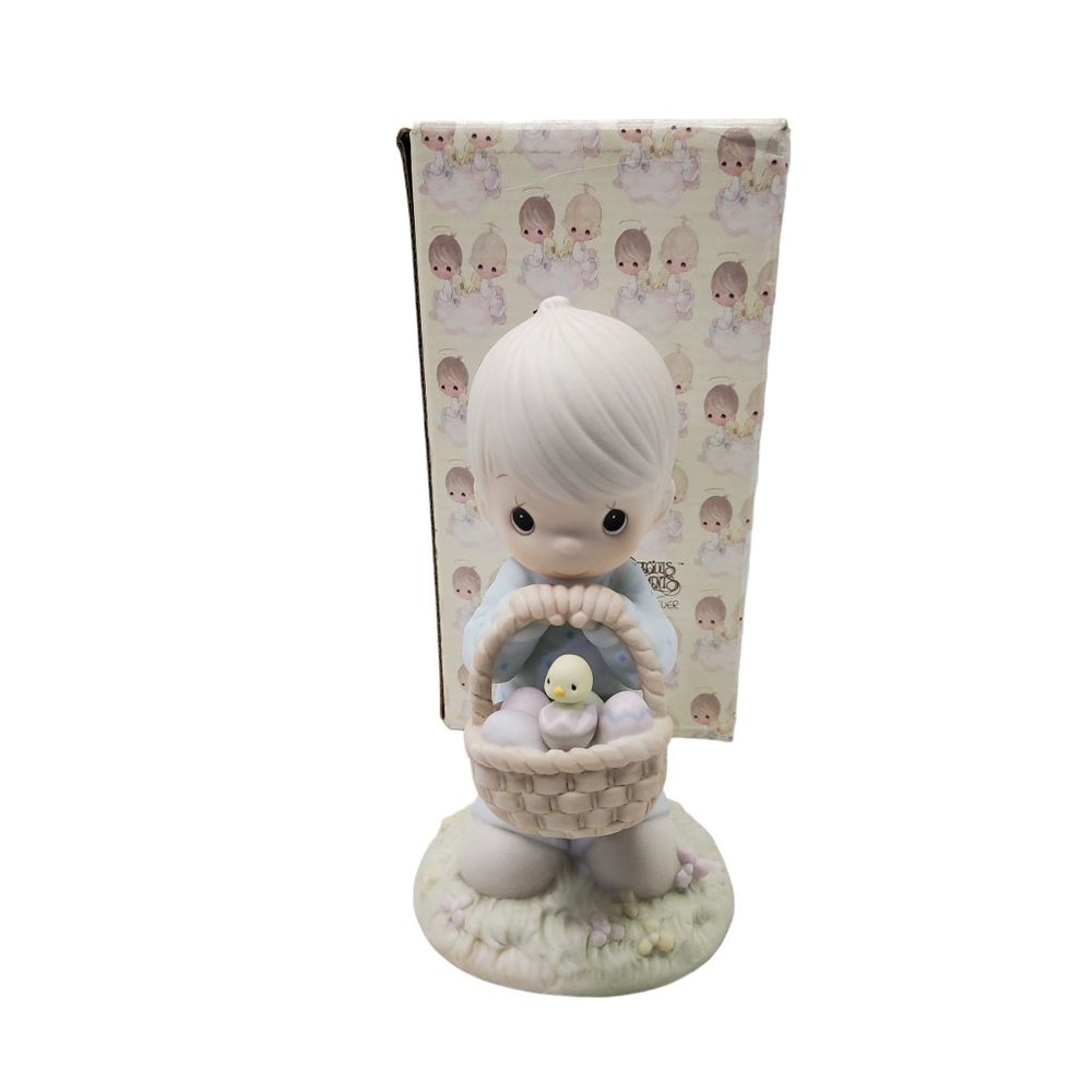 vintage 1987 enesco precious moments wishing you a basket full of blessings figu